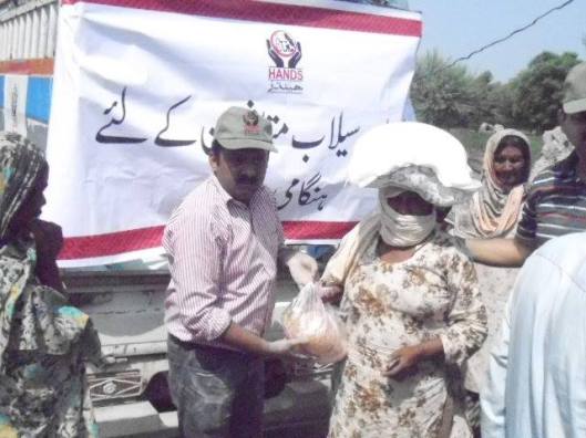 Food distribution among flood effected people of Punjab